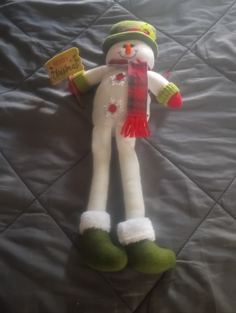 Festive Green and Red Snowman Decor